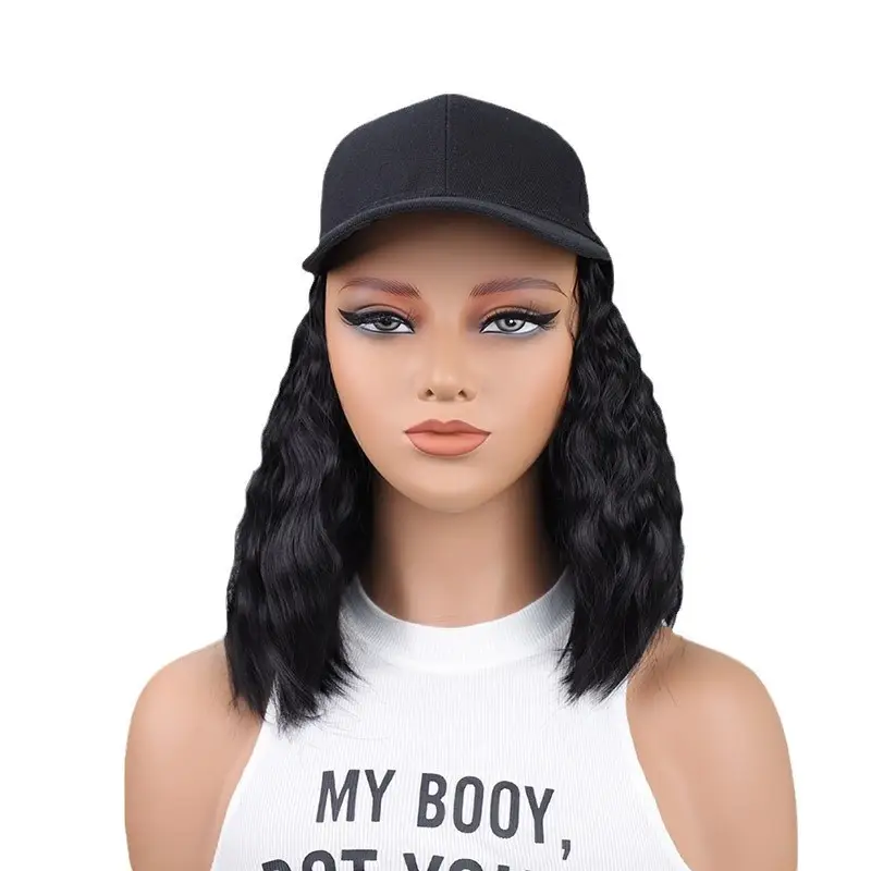 Black Wool Hairless Wig with Fluffy Texture - Image 6