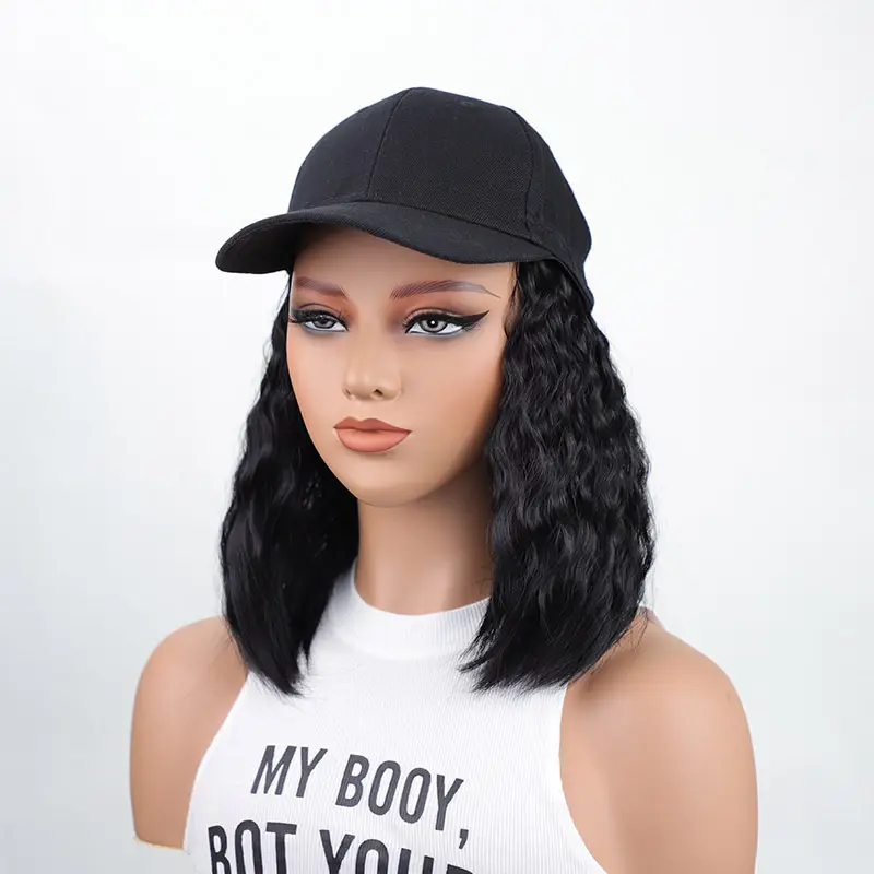 Black Wool Hairless Wig with Fluffy Texture — feature 1