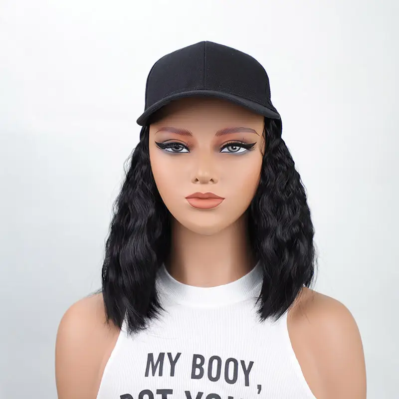 Black Wool Hairless Wig with Fluffy Texture — feature 4