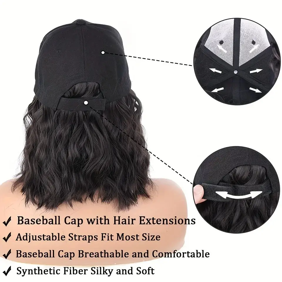 Black Wool Hairless Wig with Fluffy Texture — feature 6