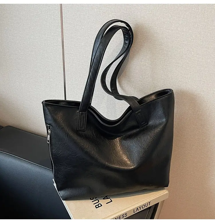 Large Capacity Solid Beige Tote Bag for Women — feature 21