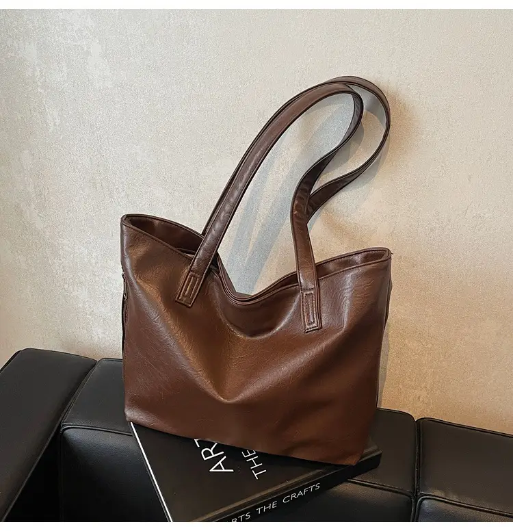 Large Capacity Solid Beige Tote Bag for Women — feature 22