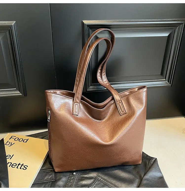 Large Capacity Solid Beige Tote Bag for Women — feature 23