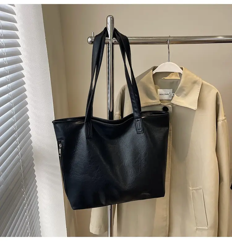Large Capacity Solid Beige Tote Bag for Women — feature 26