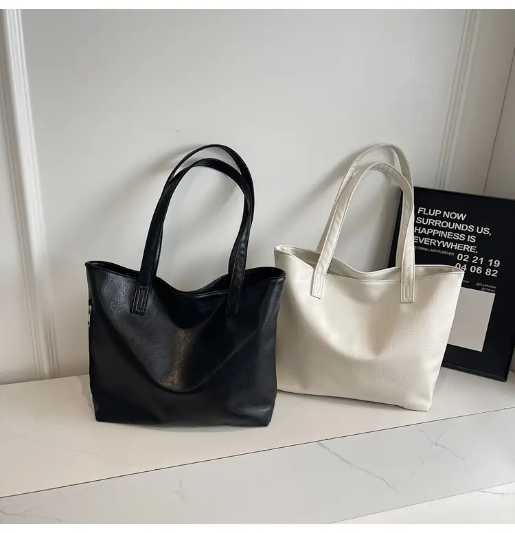 Large Capacity Solid Beige Tote Bag for Women — feature 29