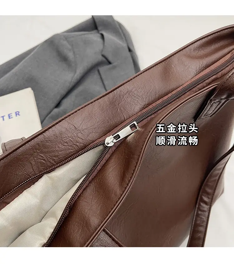 Large Capacity Solid Beige Tote Bag for Women — feature 7