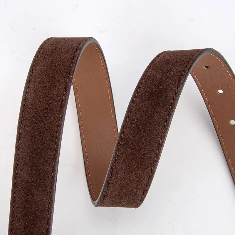 Women's Matte Leather Belt Blue Brown Adjustable - Image 16