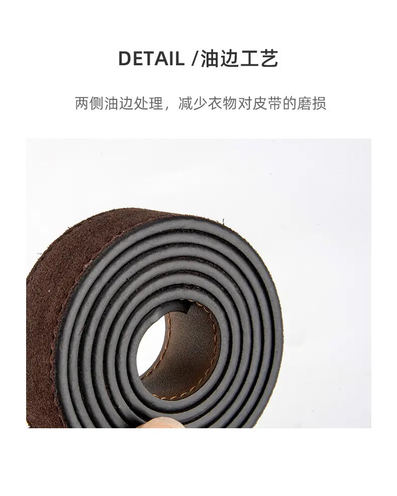 Women's Matte Leather Belt Blue Brown Adjustable — feature 7