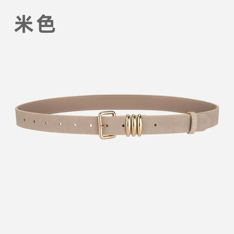 Women's Matte Leather Belt Blue Brown Adjustable - Image 8