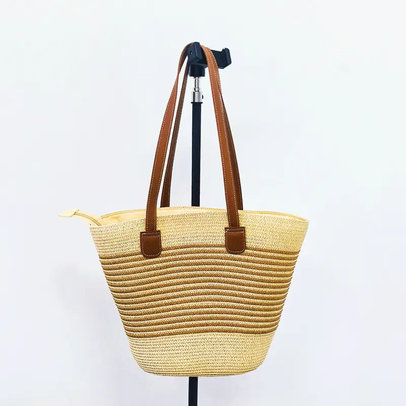 Summer Straw Tote Bag Large Capacity Woven Handbag - Image 3