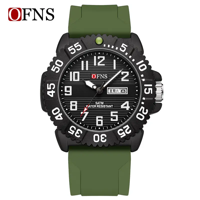 O'Fani Black Quartz Watch Men Waterproof Rotating Dial - Image 3