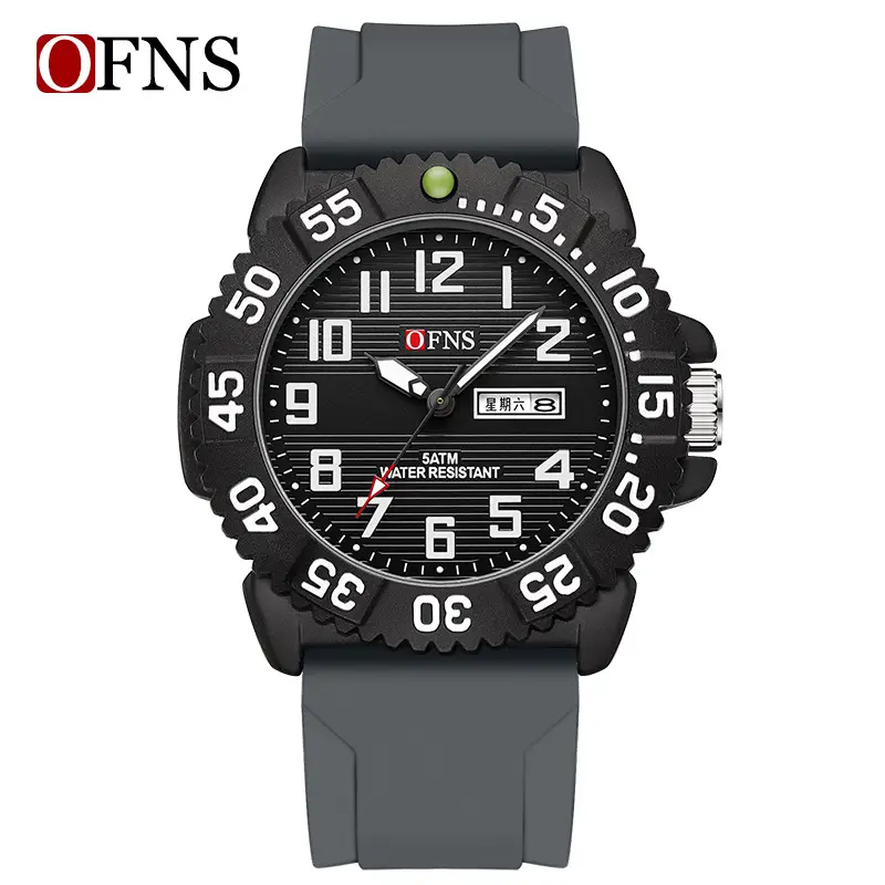 O'Fani Black Quartz Watch Men Waterproof Rotating Dial - Image 4