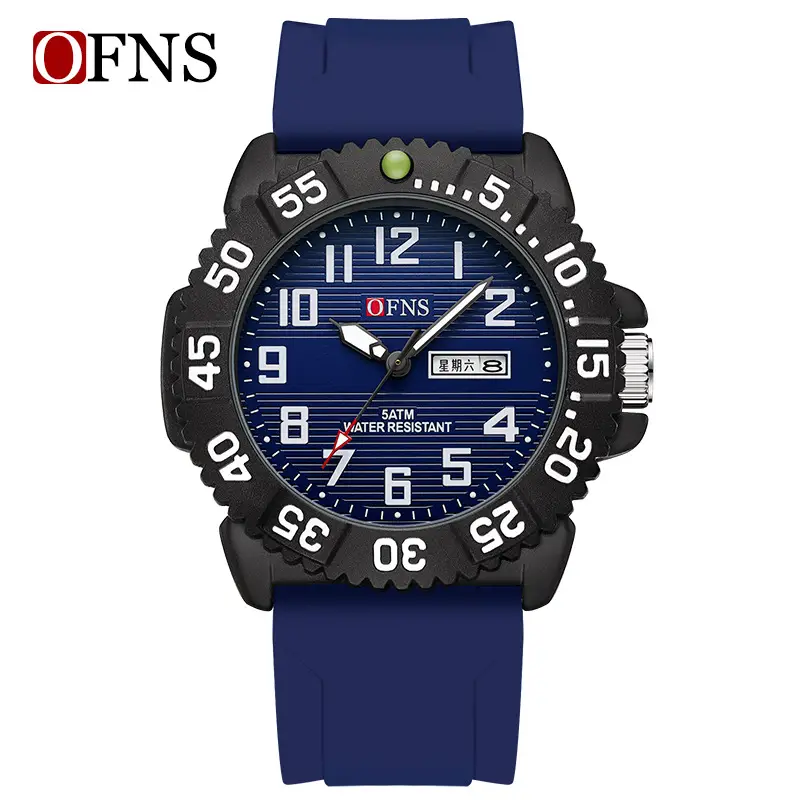 O'Fani Black Quartz Watch Men Waterproof Rotating Dial - Image 6