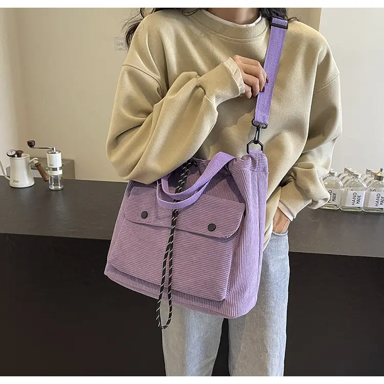 Purple Nylon Shoulder Bag for Women Autumn Winter College — feature 33