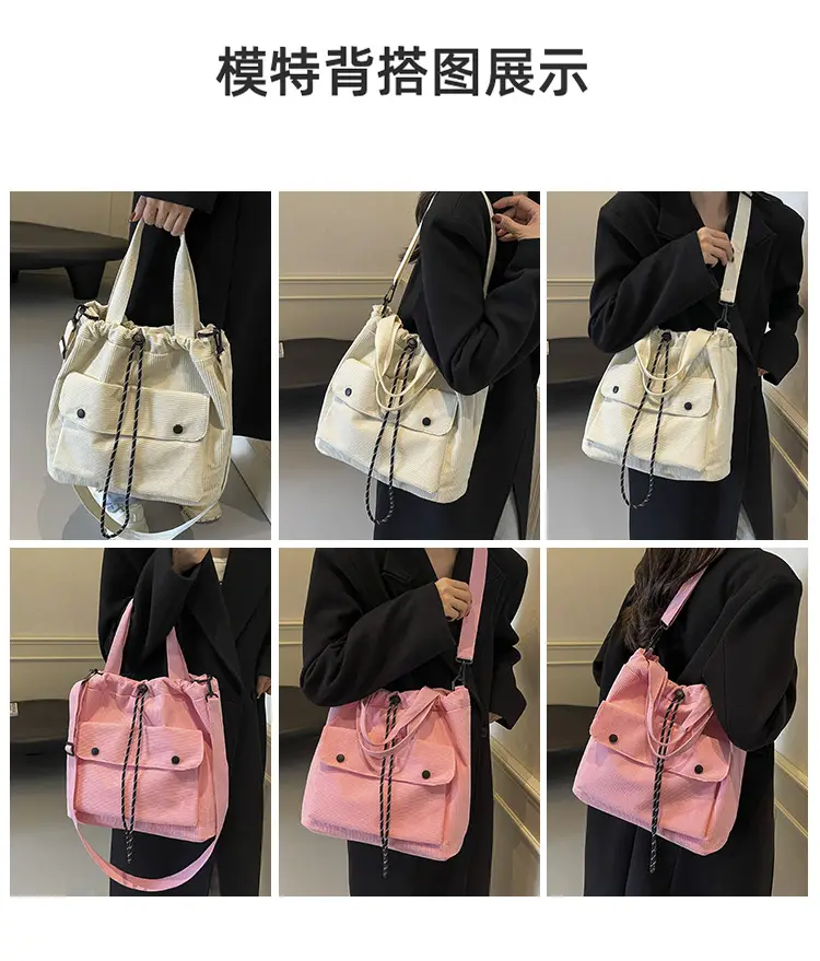 Purple Nylon Shoulder Bag for Women Autumn Winter College — feature 8