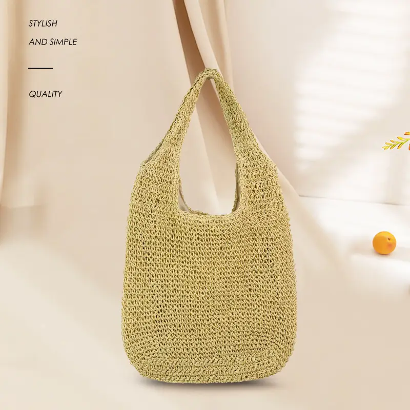 Wholesale New Forest Straw Bag, Simple and Fashionable Shoulder Woven Bag, Beach Bag, Lady Casual Women's Bag - Image 5