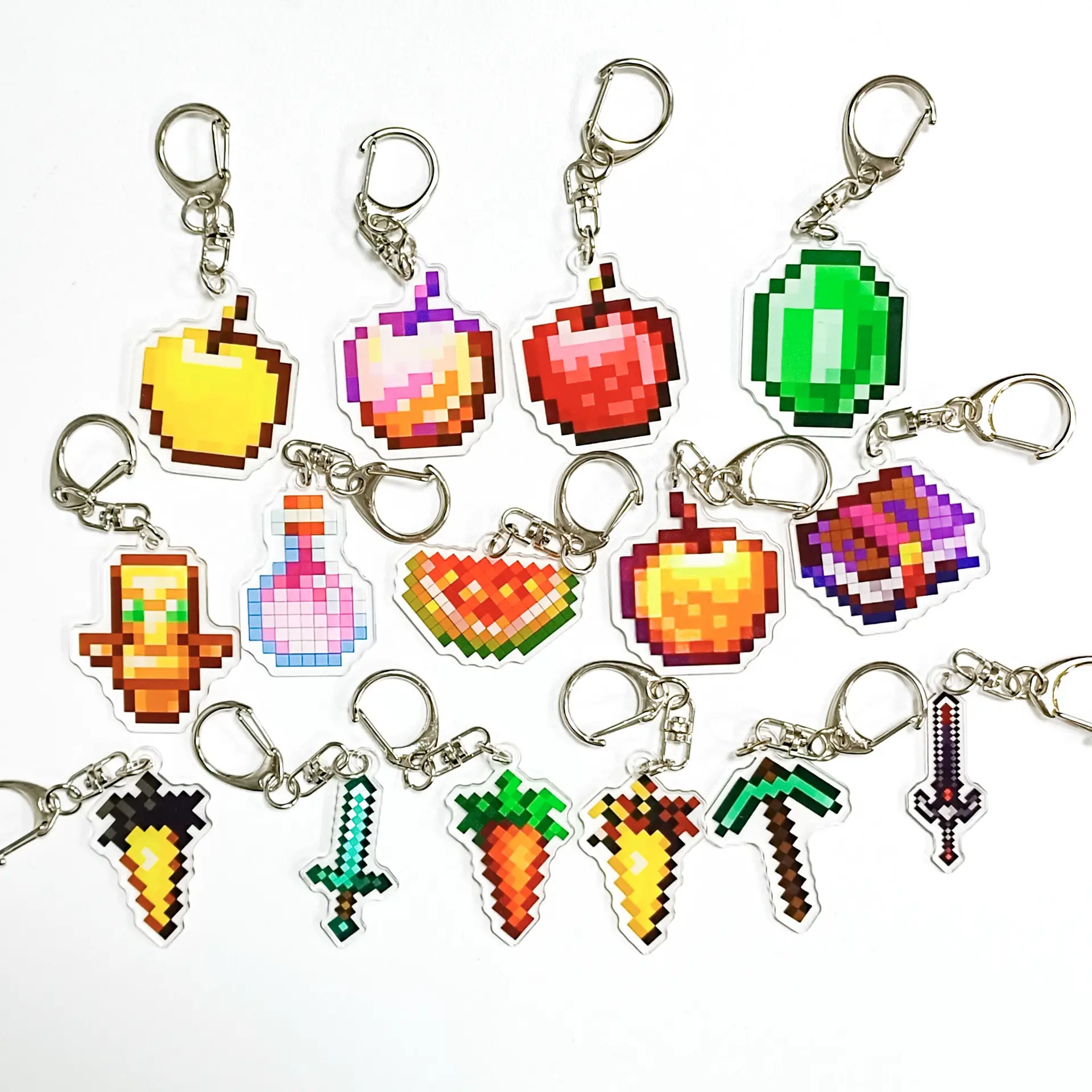 Minecraft My World Pixel Keychain Set Undead Totem Golden Apple - Image 20