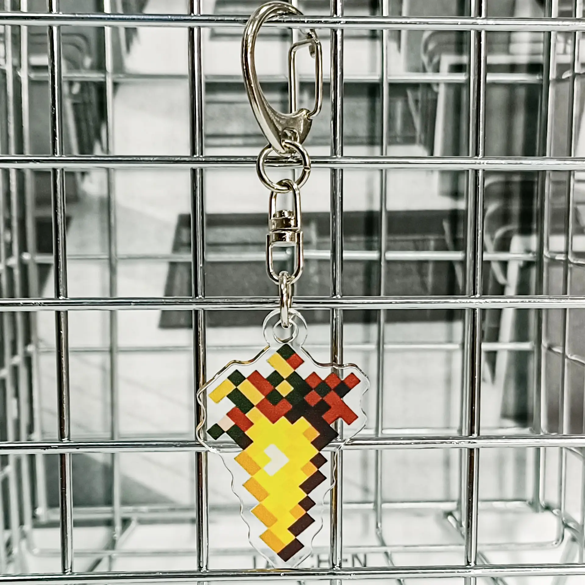Minecraft My World Pixel Keychain Set Undead Totem Golden Apple - Image 3
