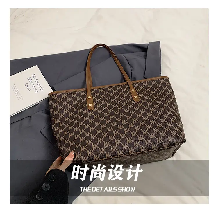 Women's 2025 Textured Shoulder Bag with Gold Plated Handles — feature 13