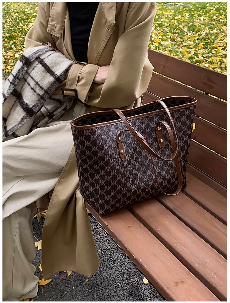 Women's 2025 Textured Shoulder Bag with Gold Plated Handles — feature 16