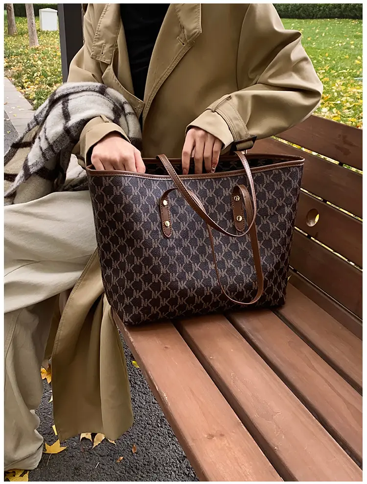Women's 2025 Textured Shoulder Bag with Gold Plated Handles — feature 17