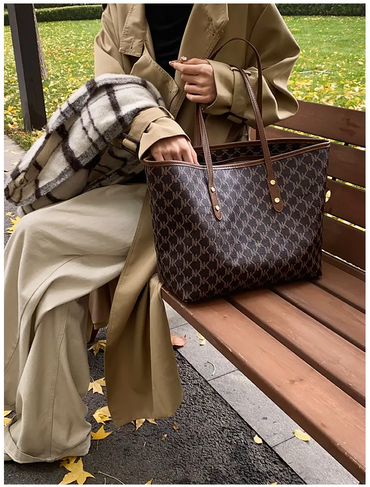 Women's 2025 Textured Shoulder Bag with Gold Plated Handles — feature 19