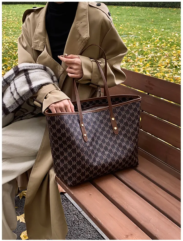 Women's 2025 Textured Shoulder Bag with Gold Plated Handles — feature 20