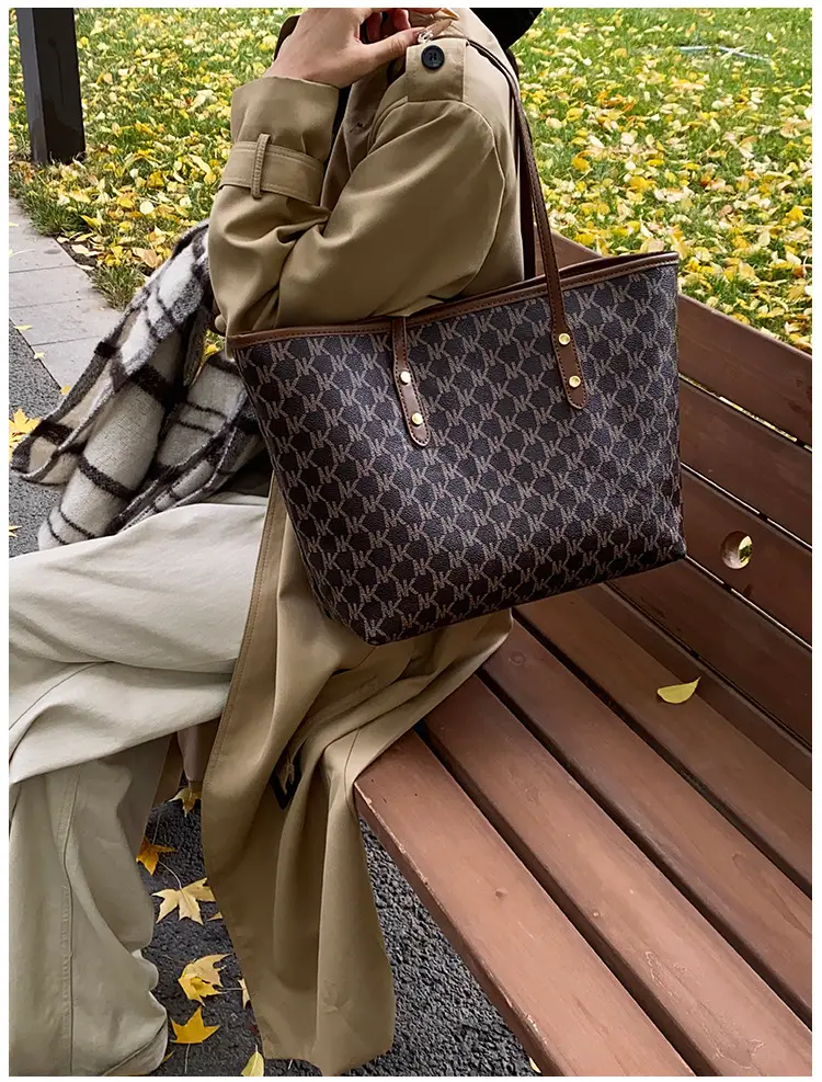 Women's 2025 Textured Shoulder Bag with Gold Plated Handles — feature 21