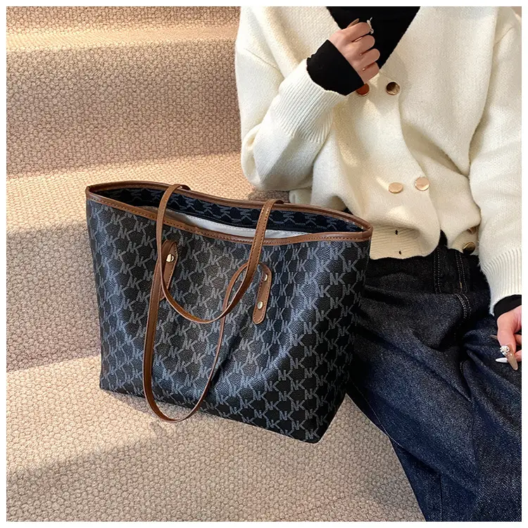 Women's 2025 Textured Shoulder Bag with Gold Plated Handles — feature 24