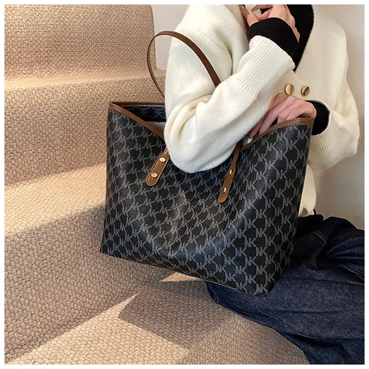 Women's 2025 Textured Shoulder Bag with Gold Plated Handles — feature 26