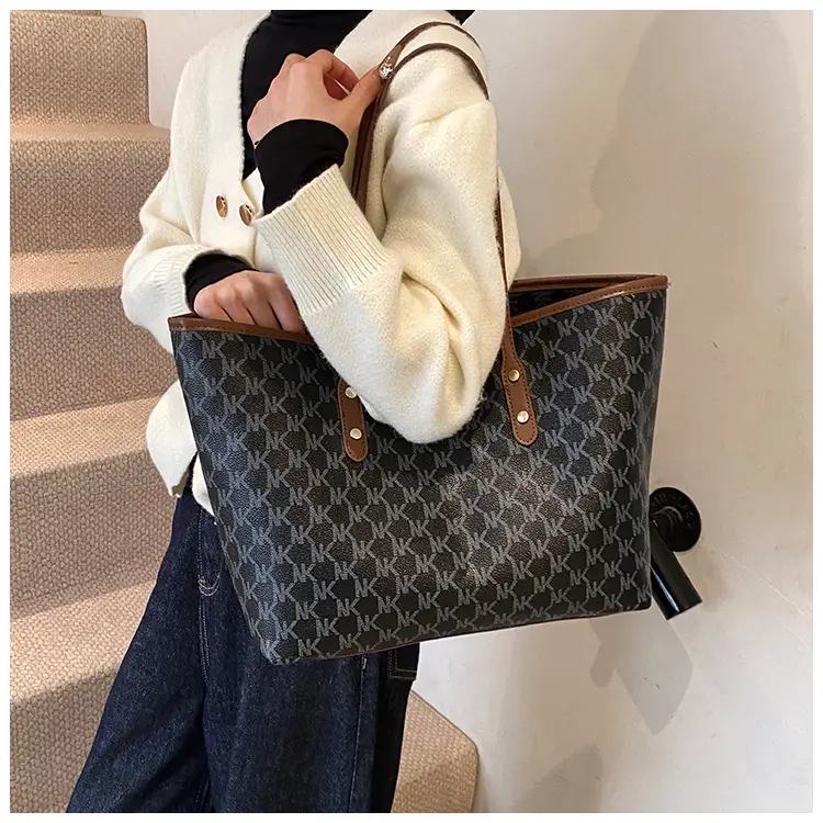 Women's 2025 Textured Shoulder Bag with Gold Plated Handles — feature 30