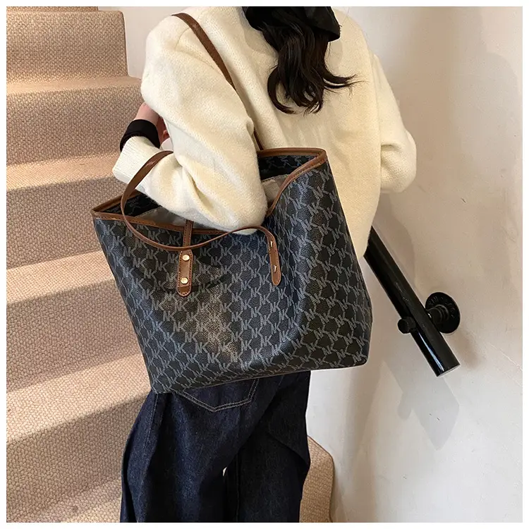 Women's 2025 Textured Shoulder Bag with Gold Plated Handles — feature 32