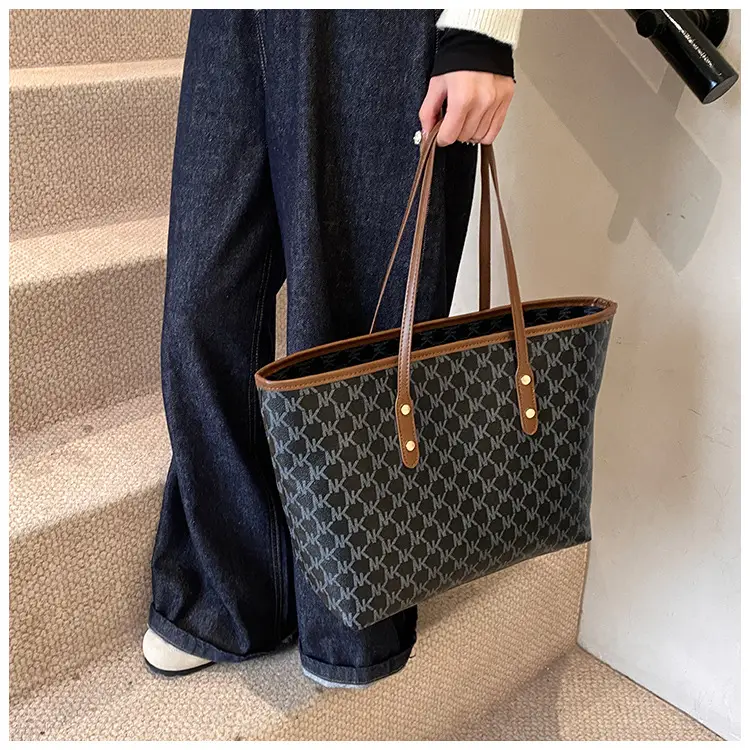 Women's 2025 Textured Shoulder Bag with Gold Plated Handles — feature 33