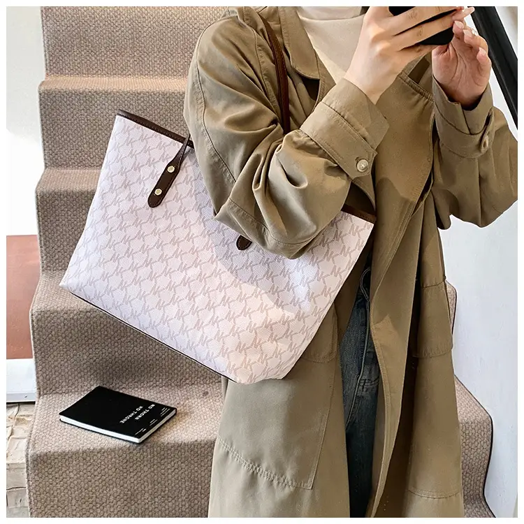 Women's 2025 Textured Shoulder Bag with Gold Plated Handles — feature 37