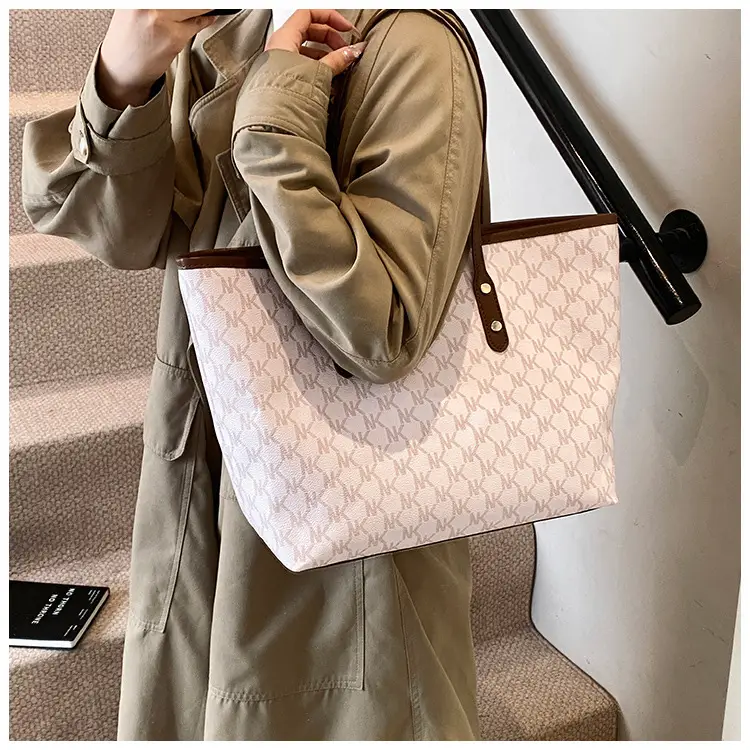 Women's 2025 Textured Shoulder Bag with Gold Plated Handles — feature 39