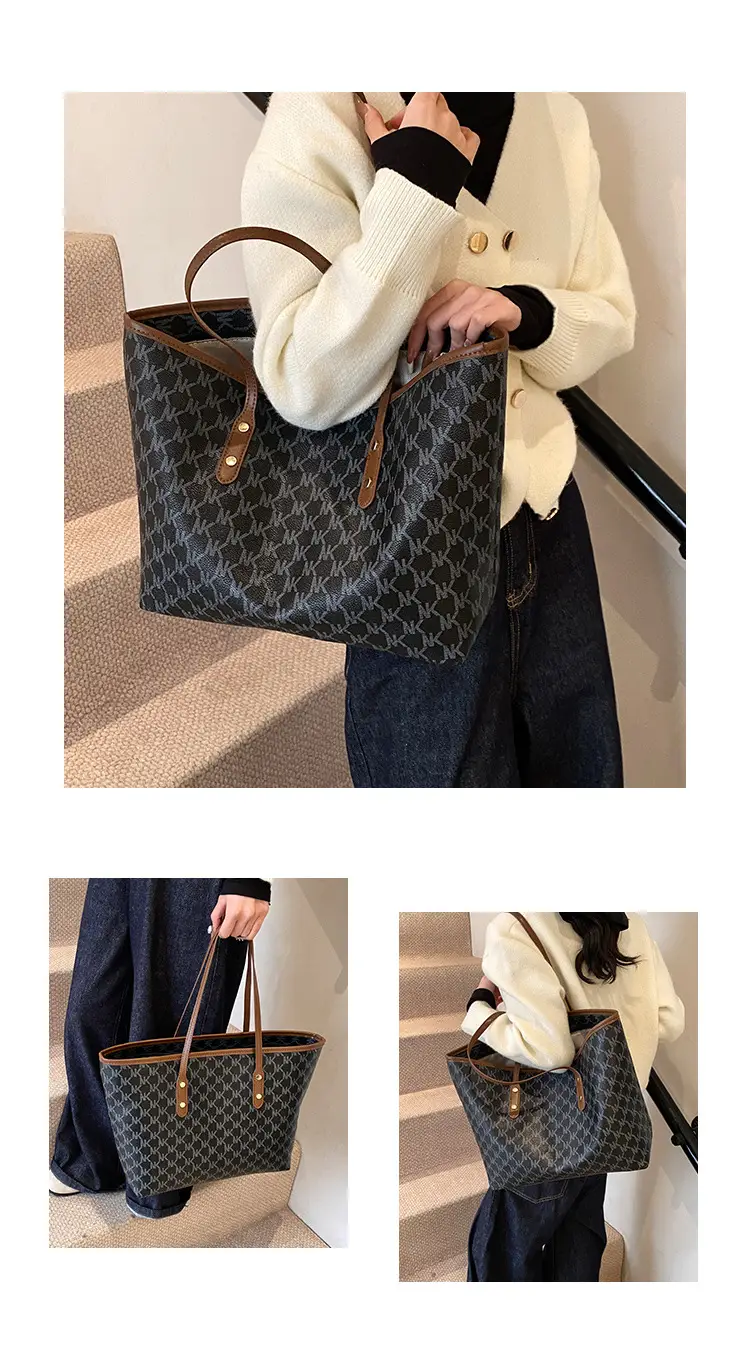 Women's 2025 Textured Shoulder Bag with Gold Plated Handles — feature 8