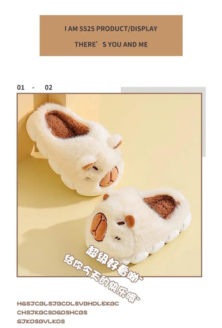 Kapibala Children's Cotton Slippers Girls Boys Cute Cartoon Indoor Warm Home Parent-child Wool Slippers Winter — feature 13