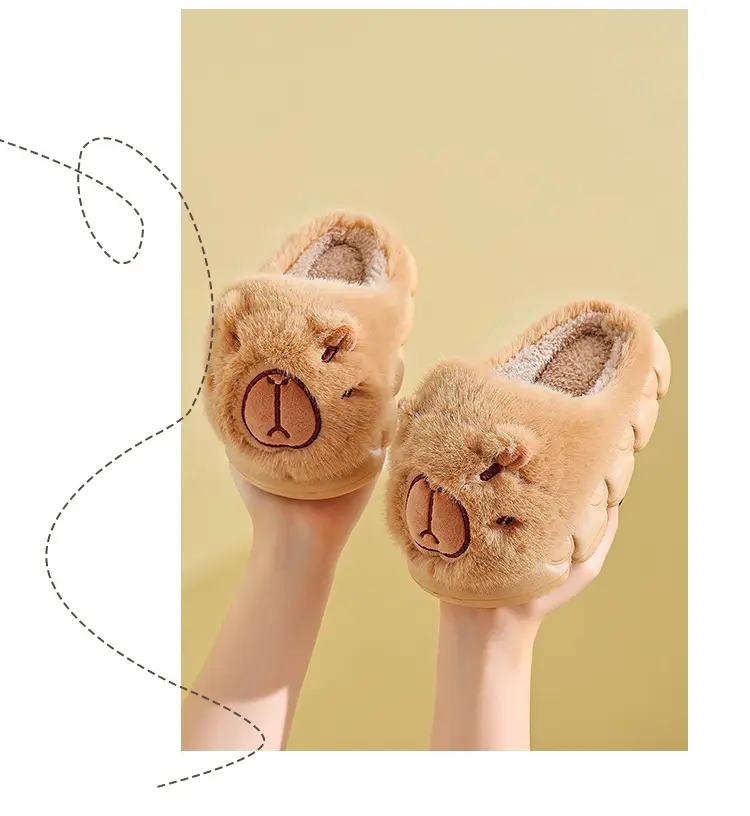 Kapibala Children's Cotton Slippers Girls Boys Cute Cartoon Indoor Warm Home Parent-child Wool Slippers Winter — feature 14
