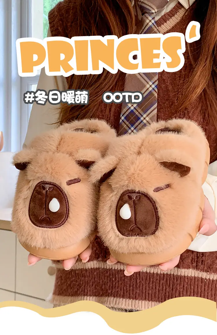 Kapibala Children's Cotton Slippers Girls Boys Cute Cartoon Indoor Warm Home Parent-child Wool Slippers Winter — feature 17