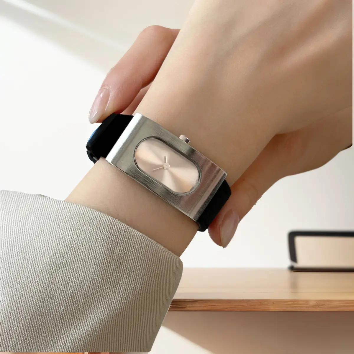Women's Retro Quartz Watch Black Silicone Waterproof - Image 6