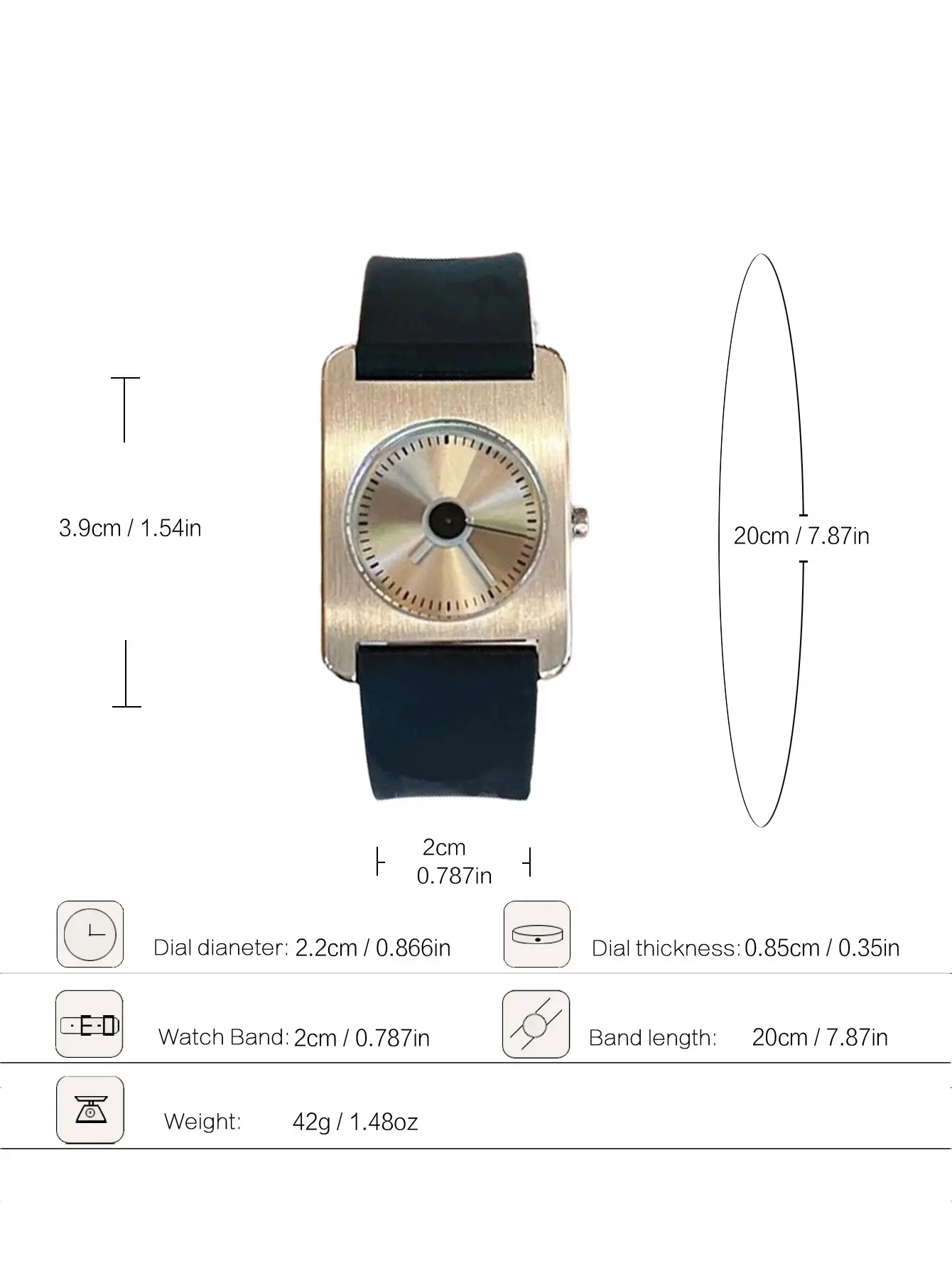 Women's Retro Quartz Watch Black Silicone Waterproof — feature 1