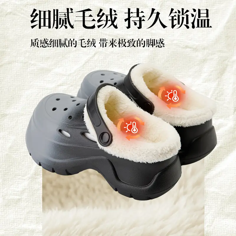 Women's Fleece Lined Hole Shoes Winter Warm Slippers