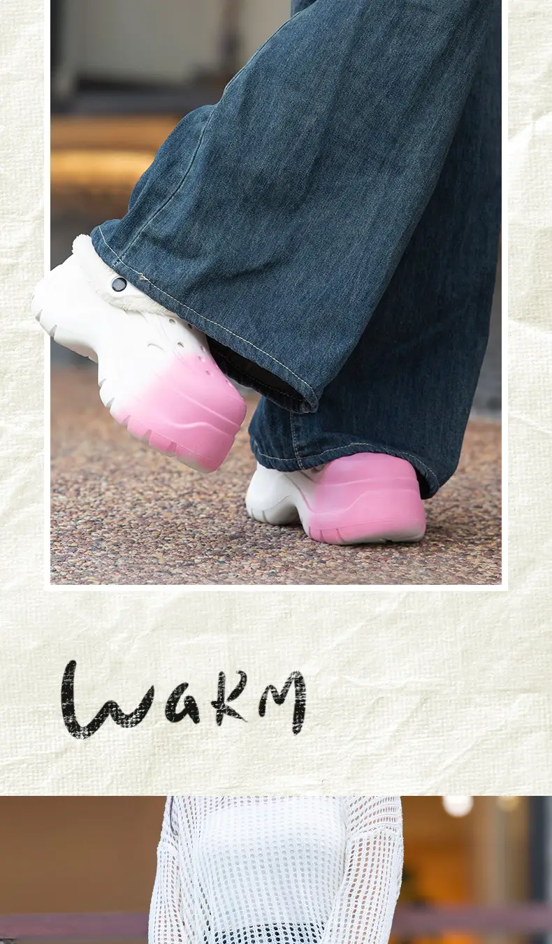 Women's Fleece Lined Hole Shoes Winter Warm Slippers — feature 11
