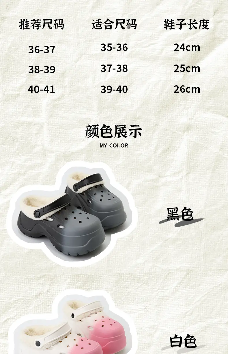 Women's Fleece Lined Hole Shoes Winter Warm Slippers — feature 3