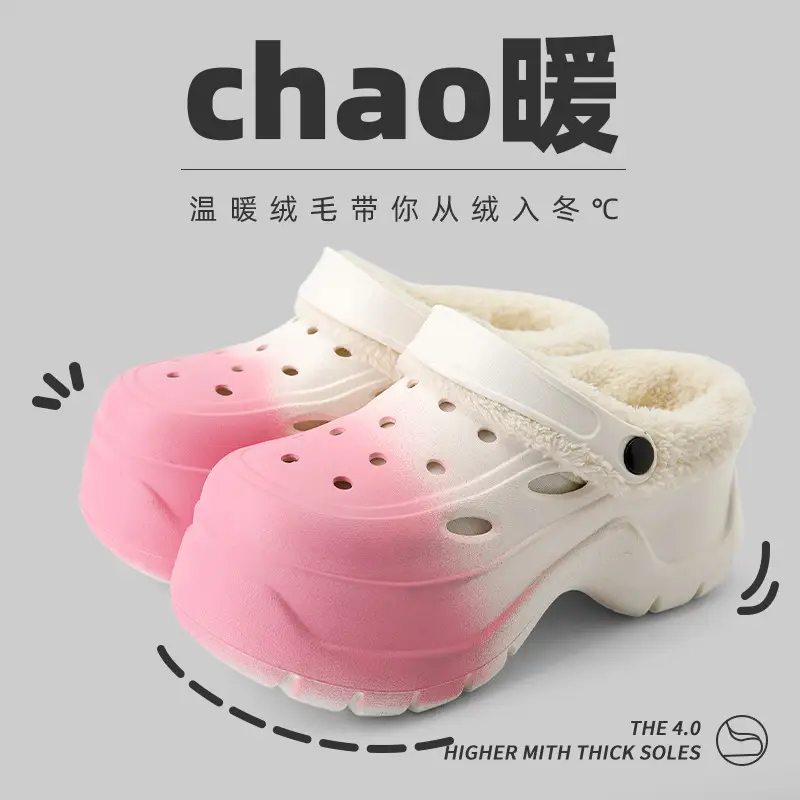Women's Fleece Lined Hole Shoes Winter Warm Slippers