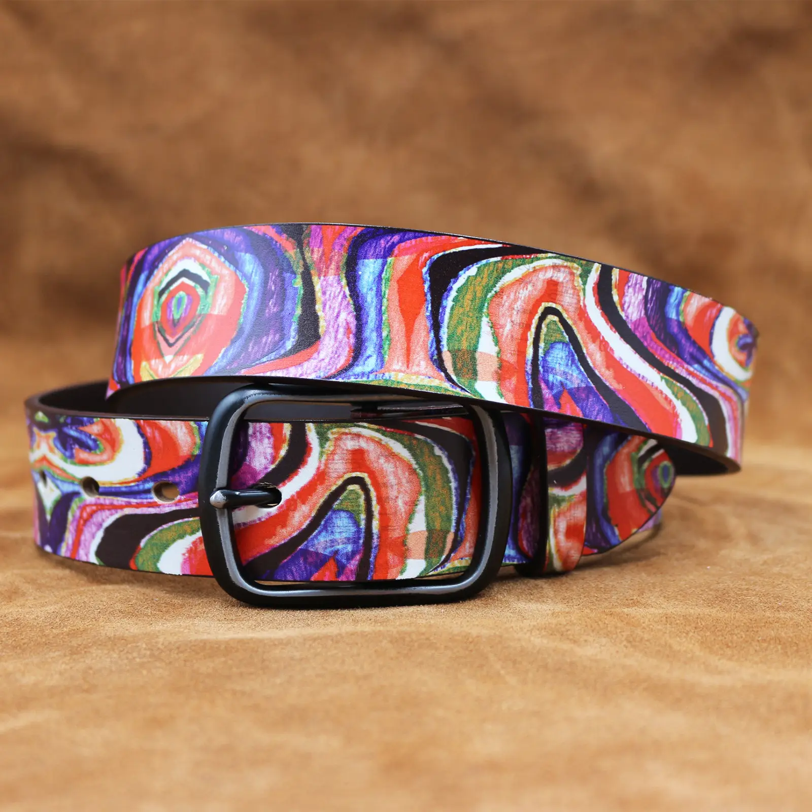 Vintage Rainbow Printed Belt for Women - Image 4