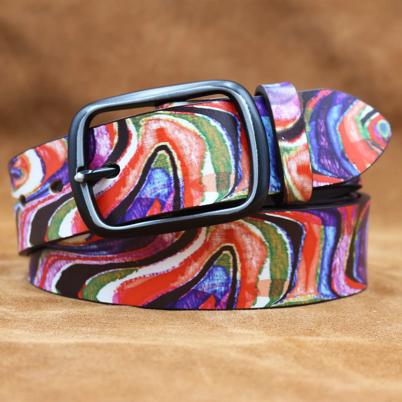 Vintage Rainbow Printed Belt for Women — feature 3