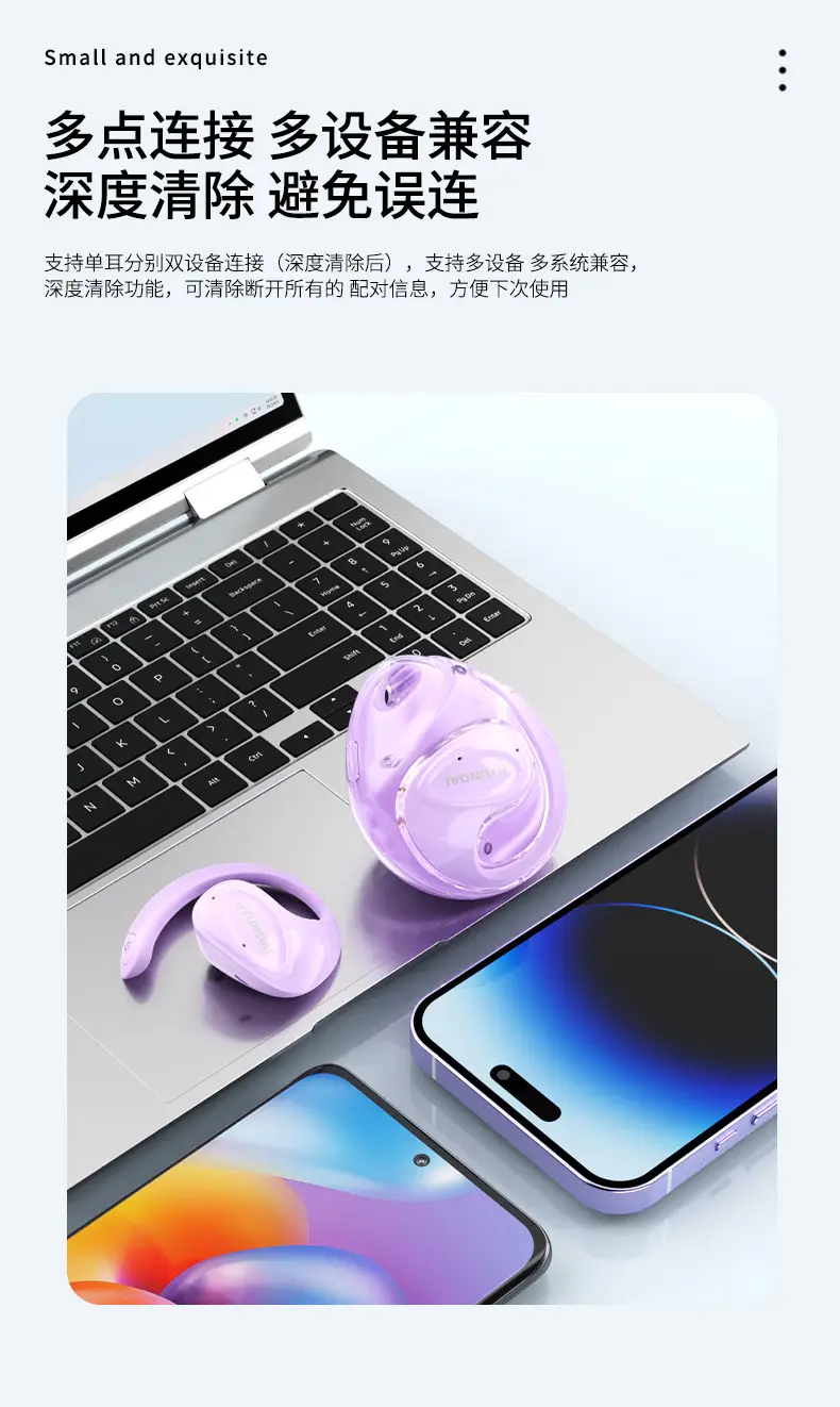 Pink Wireless Bluetooth Ear Hooks for Sports β feature 12
