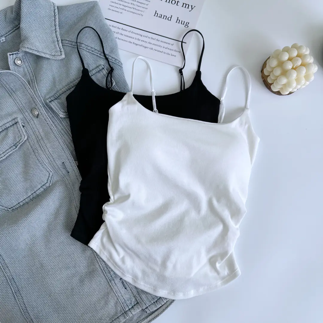 Sexy All-match Camisole Women's Chest Pad Spice Girls Slim-fit Slimming Base Inner Wearing Outer Wearing Design Top Women — feature 5