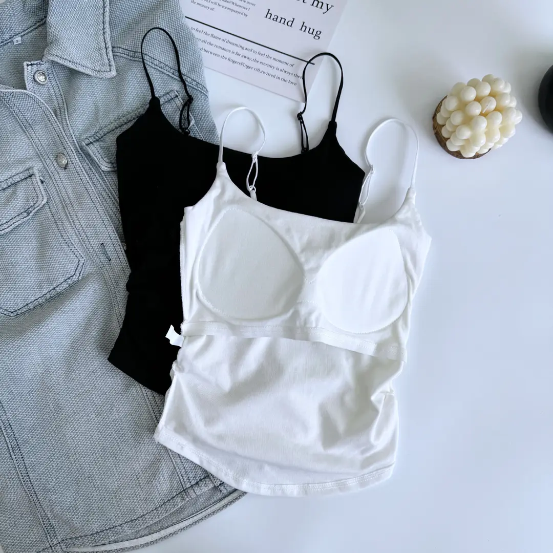 Sexy All-match Camisole Women's Chest Pad Spice Girls Slim-fit Slimming Base Inner Wearing Outer Wearing Design Top Women — feature 6